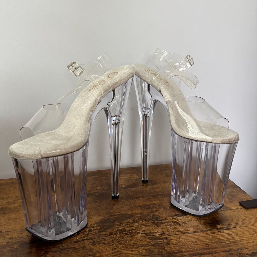 Pleaser Clear 9" Platform Heels